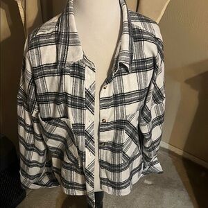 Ci Sono Black and White crop Plaid Jacket